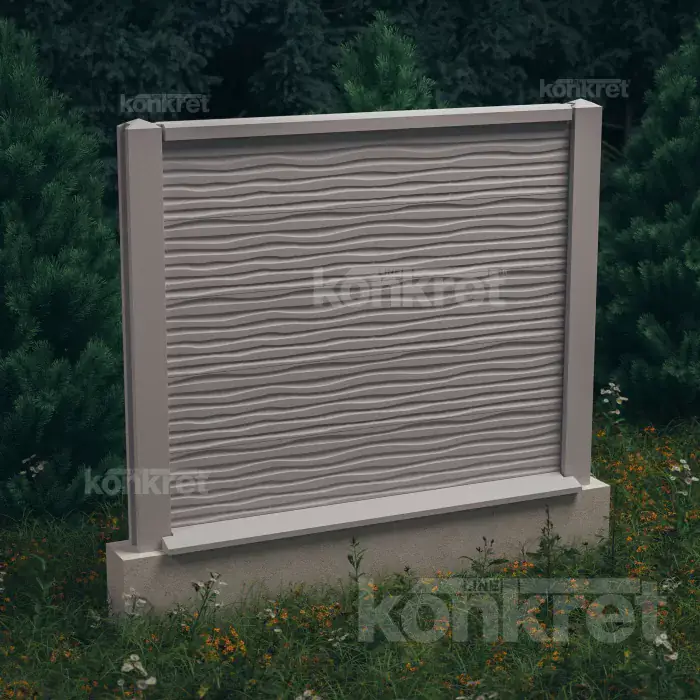 Бетонна ограда Dune (KM201), височина 150 см, сива (стандартна)