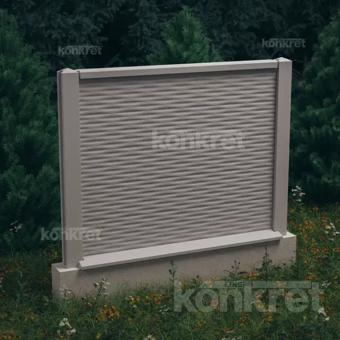 Бетонна ограда Ocean (KM202), височина 150 см, сива (стандартна)
