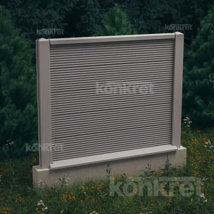 Бетонна ограда Waves (KM207), височина 150 см, сива (стандартна)