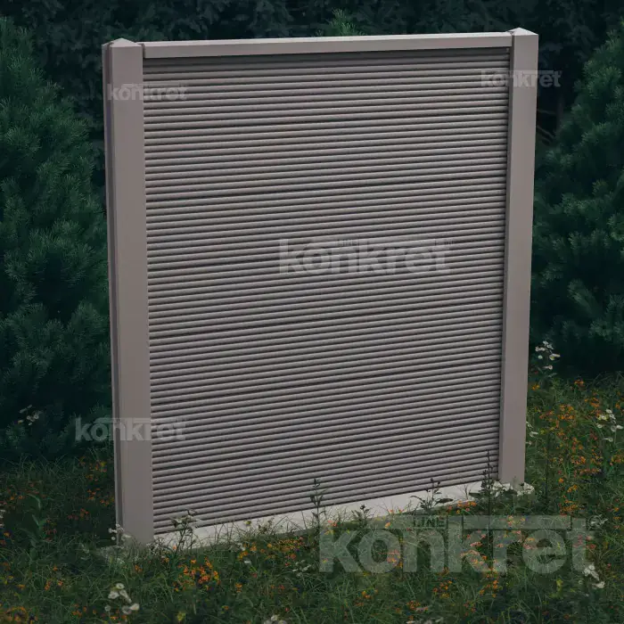 Бетонна ограда Waves (KM207), височина 210 см, сива (стандартна)