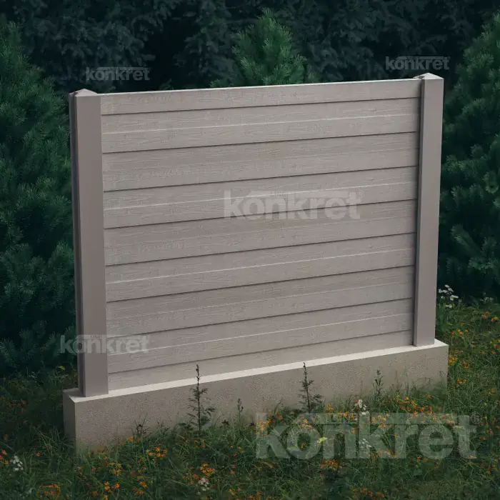 Бетонна ограда Cedar (KM302), височина 160 см, сива (стандартна)