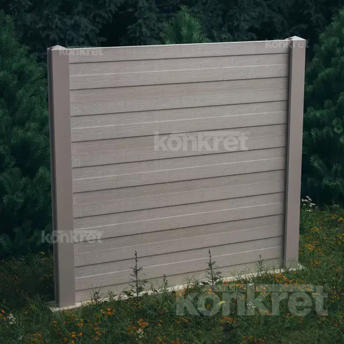Бетонна ограда Cedar (KM302), височина 200 см, сива (стандартна)