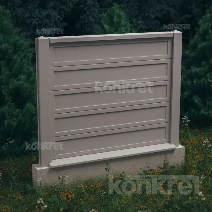 Бетонна ограда Grande (KV102), височина 150 см, сива (стандартна)