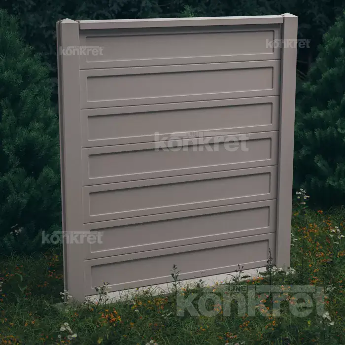 Бетонна ограда Grande (KV102), височина 210 см, сива (стандартна)