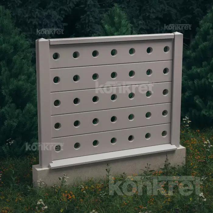 Бетонна ограда Lights (KV202), височина 150 см, сива (стандартна)