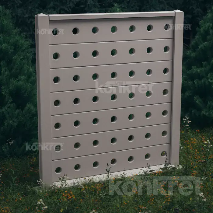 Бетонна ограда Lights (KV202), височина 210 см, сива (стандартна)