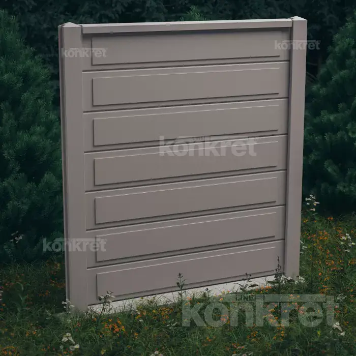 Бетонна ограда Nova (KS402), височина 210 см, сива (стандартна)