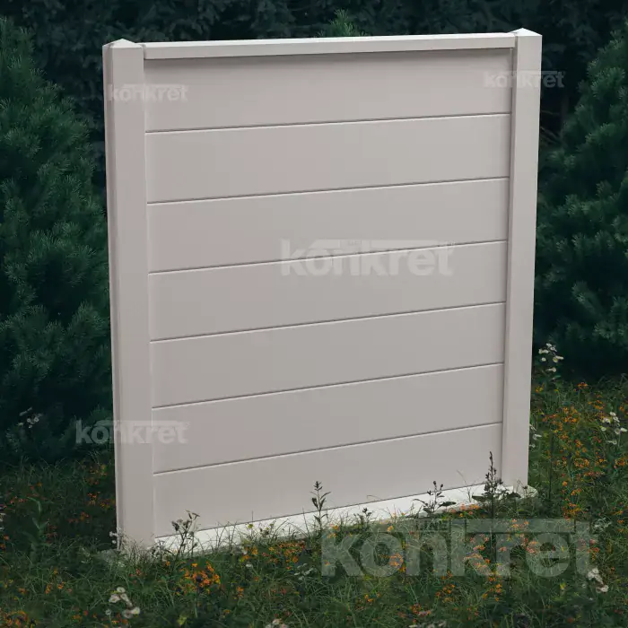 Бетонна ограда Simple (KV100), височина 210 см, бяла (премиум)