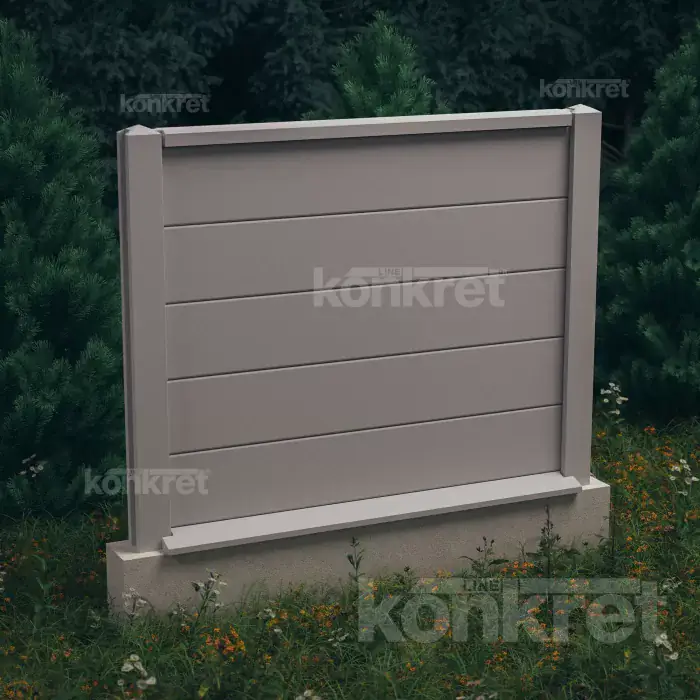 Бетонна ограда Simple (KV100), височина 150 см, сива (стандартна)