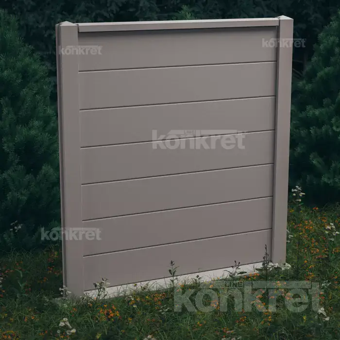 Бетонна ограда Simple (KV100), височина 210 см, сива (стандартна)
