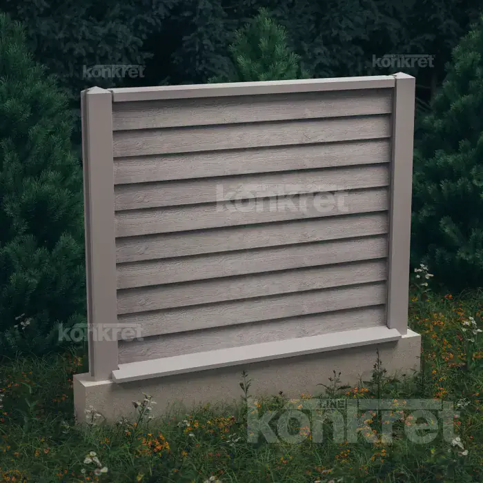 Бетонна ограда Timberlap (KT104), височина 150 см, сива (стандартна)