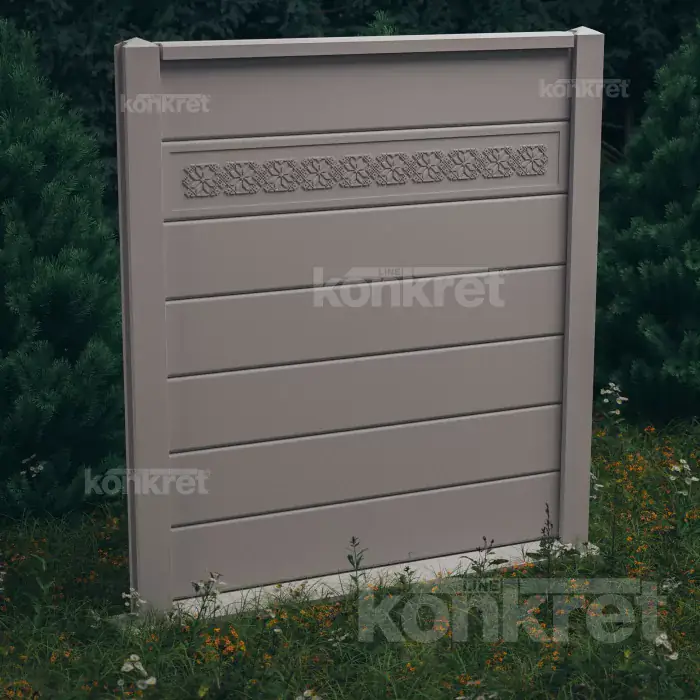 Бетонна ограда Traditional (KV111), височина 210 см, сива (стандартна)