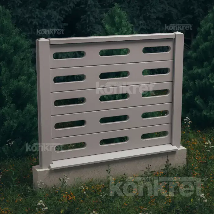 Бетонна ограда Visio (KV201), височина 150 см, сива (стандартна)