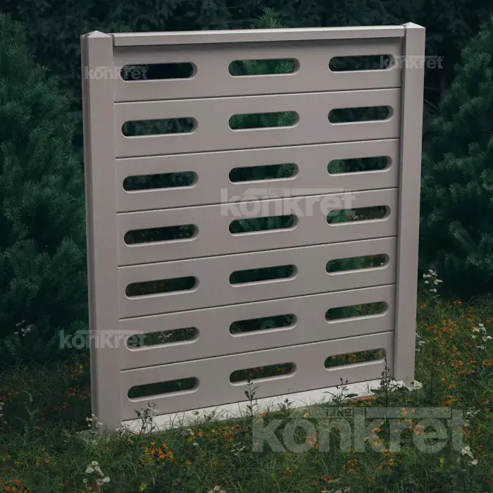 Бетонна ограда Visio (KV201), височина 210 см, сива (стандартна)